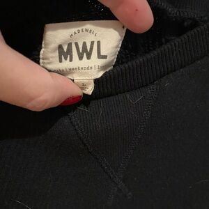 Madewell sweatshirt dress, Large. Black.